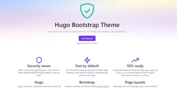 featured image Hugo Bootstrap Theme alpha